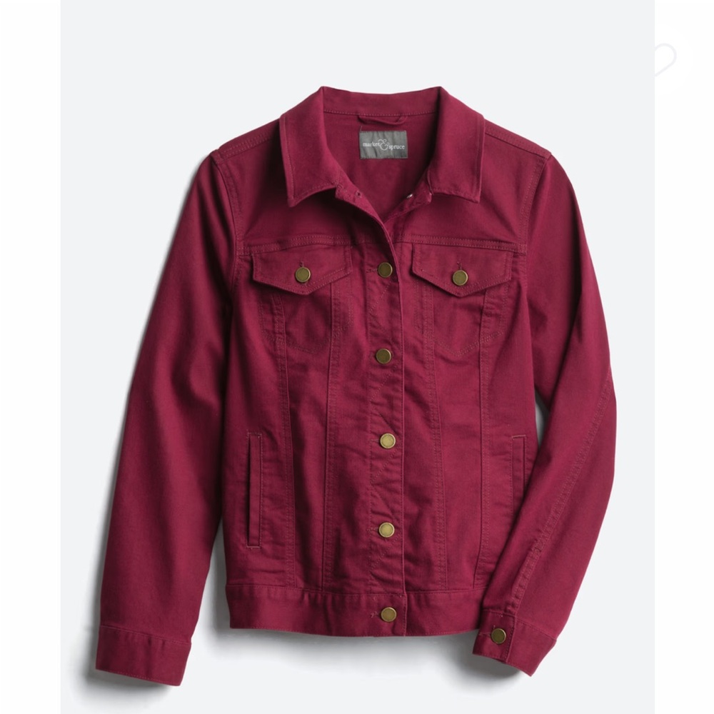 Market & Spruce Burgundy Jean Jacket